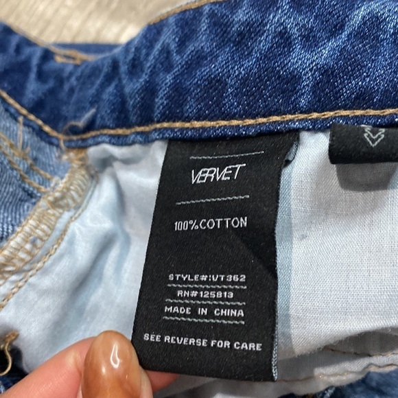 VERVET BLUE BOYFRIEND FIT ANKLE JEANS DISTRESSED RAW HEM SZ 24 - Picture 13 of 14